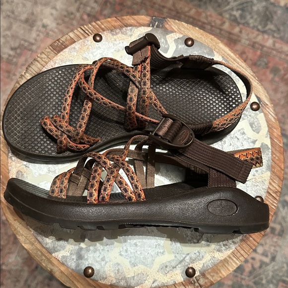 Chaco ZX2 Performance Sandals Woman’s 7 Coral Orange Brown Vibram - Picture 2 of 4